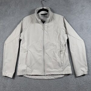Black Diamond Jacket Womens Large Beige Softshell Full Zip Outdoors Hiking Layer